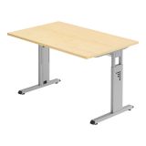 Schreibtisch OMEGA | Gestell silber | 120 x 80 cm | Ahorn