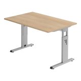 Schreibtisch OMEGA | Gestell silber | 120 x 80 cm | Eiche