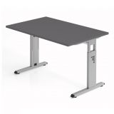 Schreibtisch OMEGA | Gestell silber | 120 x 80 cm | Graphit