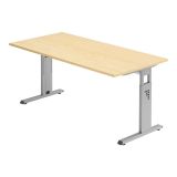 Schreibtisch OMEGA | Gestell silber | 160 x 80 cm | Ahorn