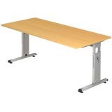 Schreibtisch OMEGA | Gestell silber | 180 x 80 cm | Buche