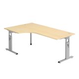 Schreibtisch OMEGA | Gestell silber | 200 x 120 cm | Ahorn