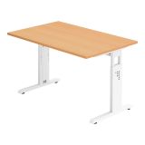 Schreibtisch OMEGA | Gestell weiß | 120 x 80 cm | Buche