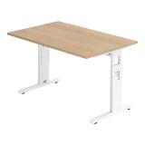 Schreibtisch OMEGA | Gestell wei� | 120 x 80 cm | Eiche
