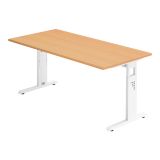 Schreibtisch OMEGA | Gestell weiß | 160 x 80 cm | Buche