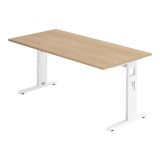 Schreibtisch OMEGA | Gestell weiß | 160 x 80 cm | Eiche