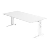 Schreibtisch OMEGA | Gestell wei� | 200 x 100 cm | Wei� classic