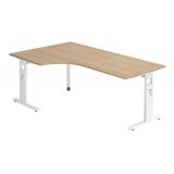Schreibtisch OMEGA | Gestell weiß | 200 x 120 cm | Eiche