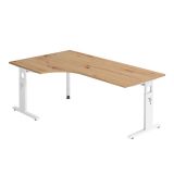 Schreibtisch OMEGA | Gestell weiß | 200 x 120 cm | Eiche Rustikal