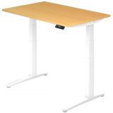 Steh-Sitz-Schreibtisch PREMIUM white | elektrisch höhenverstellbar | B120 x T80 cm | Buche