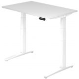 Steh-Sitz-Schreibtisch PREMIUM white | elektrisch höhenverstellbar | B120 x T80 cm | Weiß classic