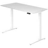 Steh-Sitz-Schreibtisch PREMIUM white | elektrisch höhenverstellbar | B160 x T80 cm | Weiß classic