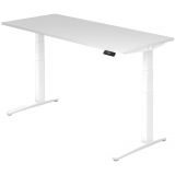 Steh-Sitz-Schreibtisch PREMIUM white | elektrisch h�henverstellbar | B180 x T80 cm | Wei� classic