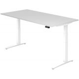 Steh-Sitz-Schreibtisch PREMIUM white | elektrisch höhenverstellbar | B200 x T100 cm | Weiß classic