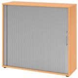 Quer-Rollladenschrank 3 Ordnerhöhen SMART | Breite 120 cm | Buche/Silber