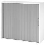 Quer-Rollladenschrank 3 Ordnerhöhen SMART | Breite 120 cm | Weiß classic/Silber