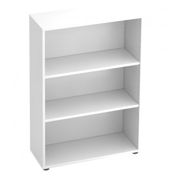 offenes Regal 3 Ordnerhöhen | Breite 80 cm | Sockelgleiter schwarz