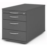 Rollcontainer COMFORT | mit 3 Schüben + Utensilienauszug | Graphit