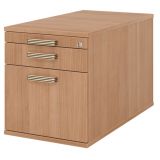 Rollcontainer COMFORT | mit Hängeregisterauszug + Utensilienauszug | Nussbaum hell