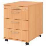 Rollcontainer PROFI | mit 3 Schüben + Utensilienauszug | Buche