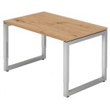 Schreibtisch RESTART | Gestell silber | 120 x 80 cm | Eiche Rustikal