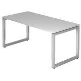 Schreibtisch RESTART | Gestell silber | 160 x 80 cm | Lichtgrau