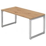 Schreibtisch RESTART | Gestell silber | 160 x 80 cm | Eiche Rustikal