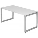 Schreibtisch RESTART | Gestell silber | 160 x 80 cm | Weiß