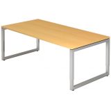 Schreibtisch RESTART | Gestell silber | 200 x 100 cm | Buche