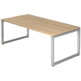 Schreibtisch RESTART | Gestell silber | 200 x 100 cm | Eiche