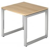Schreibtisch RESTART | Gestell silber | 80 x 80 cm | Eiche