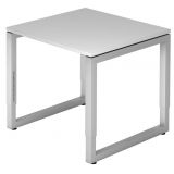 Schreibtisch RESTART | Gestell silber | 80 x 80 cm | Lichtgrau