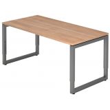 Schreibtisch RESTART | Gestell graphit | 160 x 80 cm | Nussbaum hell