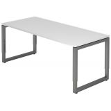 Schreibtisch RESTART | Gestell graphit | 180 x 80 cm | Weiß classic