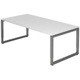 Schreibtisch RESTART | Gestell graphit | 200 x 100 cm | Weiß classic