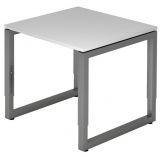 Schreibtisch RESTART | Gestell graphit | 80 x 80 cm | Lichtgrau