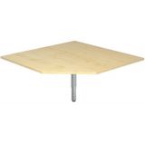 Trapezplatte 120 x 120 cm | Ahorn | Stützfuß silber