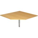 Trapezplatte 120 x 120 cm | Buche | Stützfuß silber