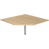 Trapezplatte 120 x 120 cm | Weiß classic | Stützfuß silber