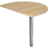 Ansatztisch 60 x 80 cm | Nussbaum hell | St�tzfu� silber