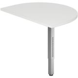 Ansatztisch 60 x 80 cm | Wei� classic | St�tzfu� silber