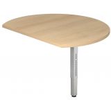 Ansatztisch 80 x 100 cm | Eiche | St�tzfu� silber