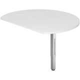 Ansatztisch 80 x 100 cm | Weiß classic | Stützfuß silber