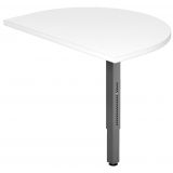 Ansatztisch 60 x 80 cm | Weiß classic | Stützfuß graphit