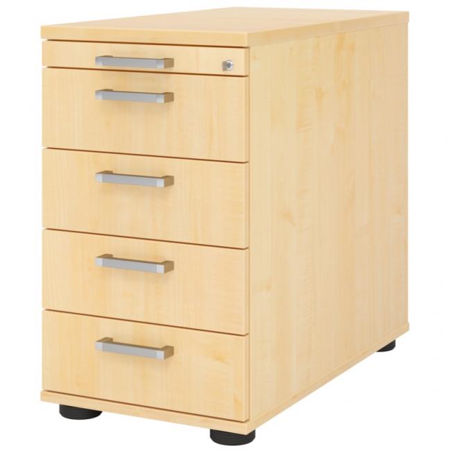 Büro Schubladenbox / Standcontainer aus Massivholz (Gebraucht) in