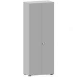 Flügeltürenschrank 6 OH COMFORT | 80 cm breit | Korpus Lichtgrau | Front Lichtgrau
