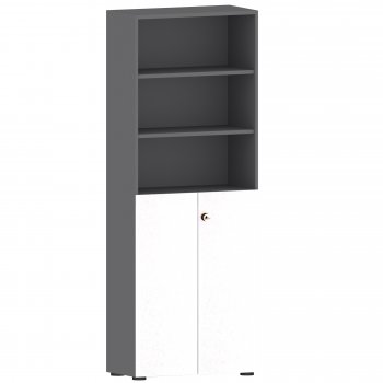 Schrankregal mit 3 OH Türen 6 Ordnerhöhen | Breite 80 cm