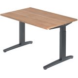 Schreibtisch SPIRIT | Gestell graphit | 120 x 80 cm | Nussbaum hell