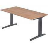 Schreibtisch SPIRIT | Gestell graphit | 160 x 80 cm | Nussbaum hell