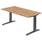 Schreibtisch SPIRIT | Gestell graphit | 160 x 80 cm | Eiche Rustikal